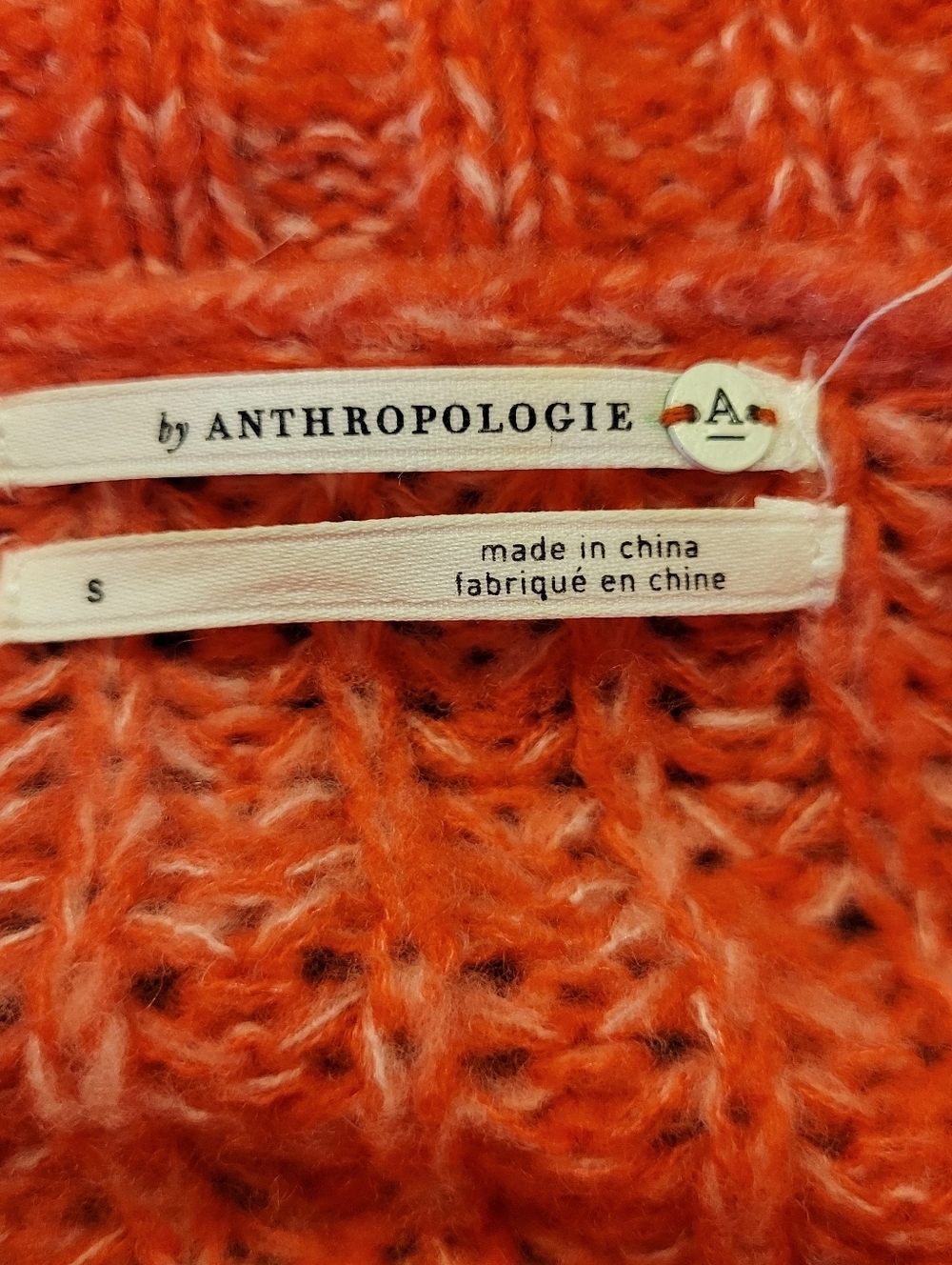 Anthropologie Red Wool Blend Knit Vneck Sweater - Picture 5 of 7